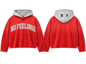 NO FEELINGS TWO-TONE HOODIE