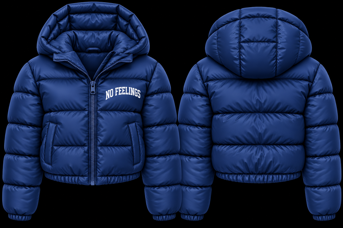 NO FEELINGS WOMEN'S VARSITY PUFFER